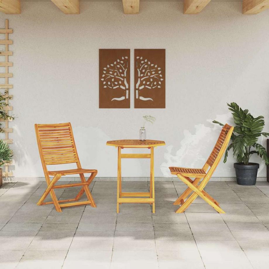 VidaXL Set Bistro Pieghevole Legno massello di acacia  
