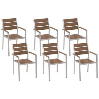 Beliani Set mit 6 Stühlen aus Kunstholz Industriell VERNIO  