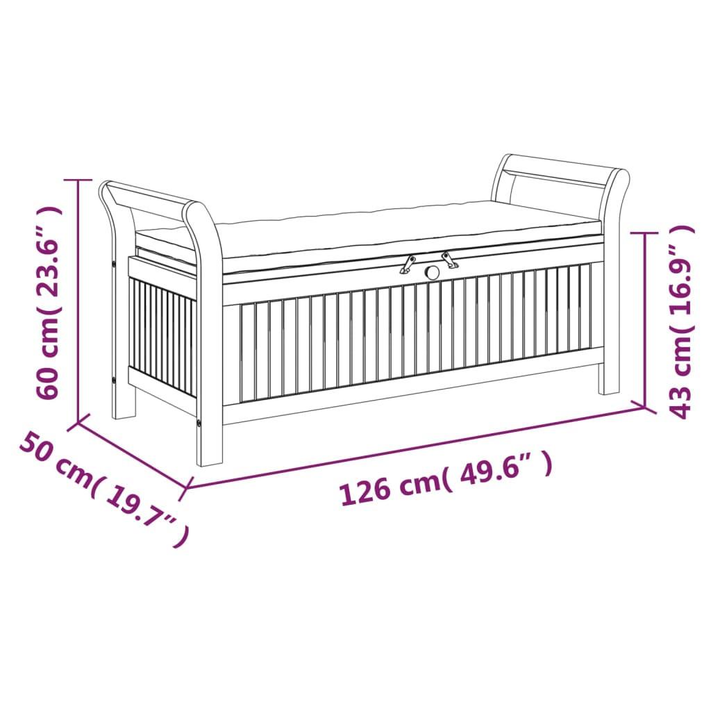 VidaXL Banc de rangement de jardin bois  