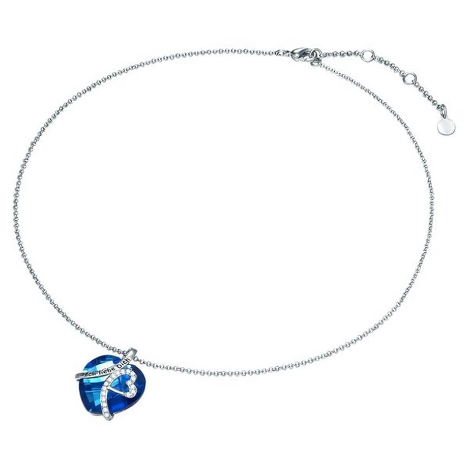 Rafaela Donata  Femme Collier tendance Coeur avec citation "Ich liebe Dich" 
