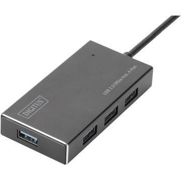4 Port USB 3.2 Gen 1-Hub (USB 3.0) Metallgehäuse Schwarz
