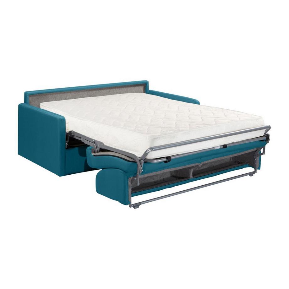 Vente-unique Schlafsofa 2Sitzer Stoff Liegefläche MatratzenTürkis CALIFE  