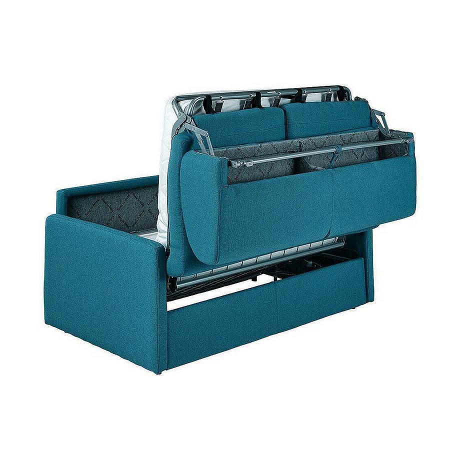 Vente-unique Schlafsofa 2Sitzer Stoff Liegefläche MatratzenTürkis CALIFE  
