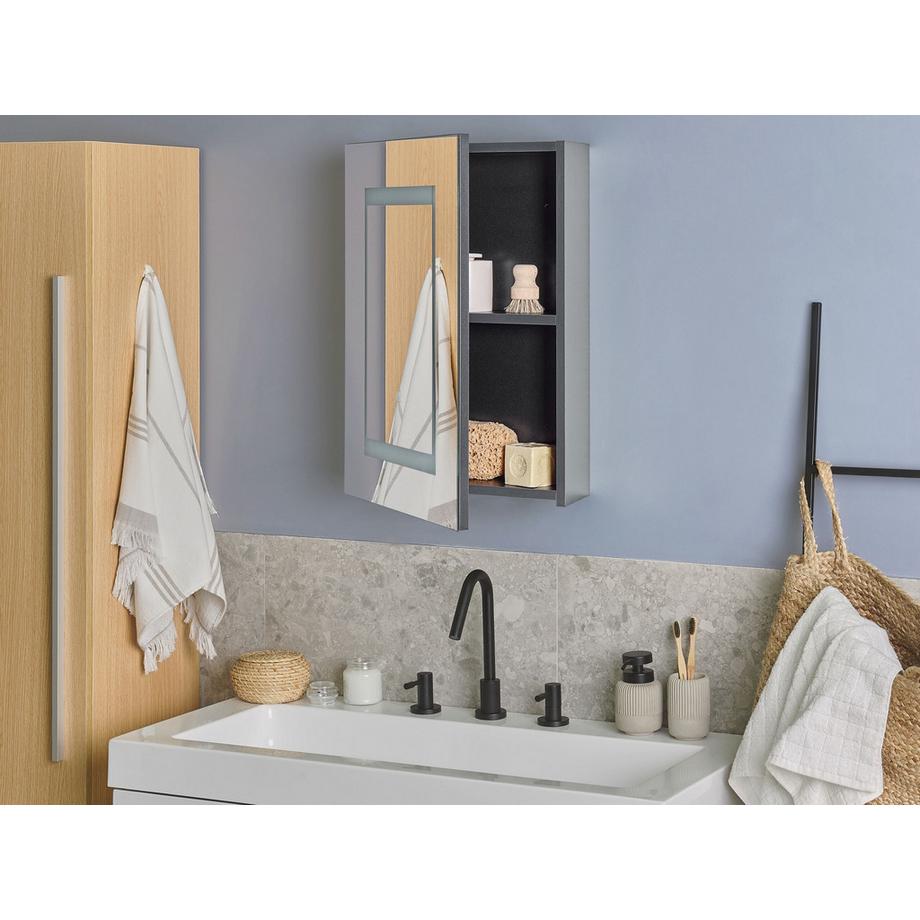 Beliani Bad-Spiegelschrank aus Sperrholz Modern MALASPINA  