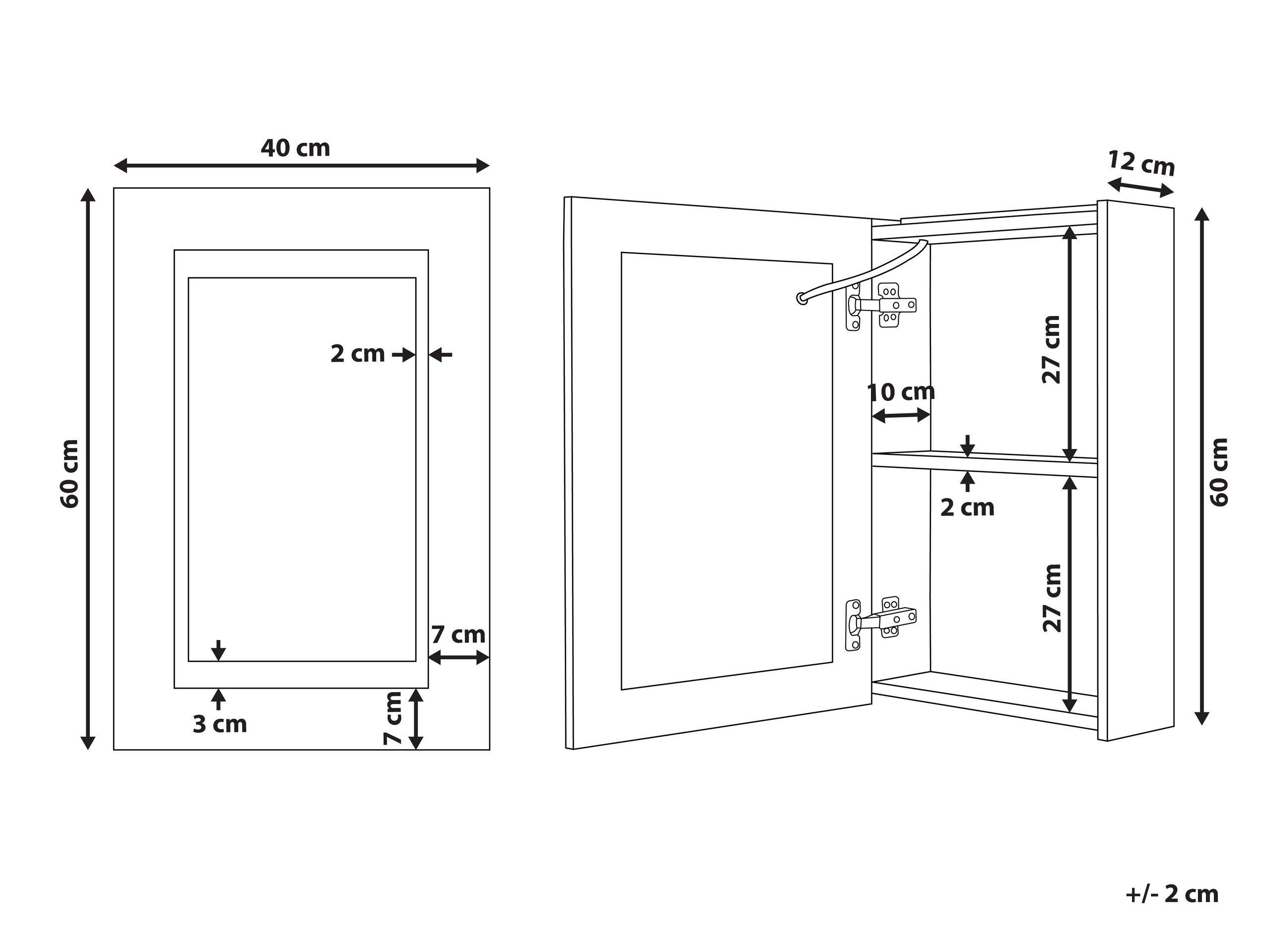 Beliani Armoire de toilette murale en Contreplaqué Moderne MALASPINA  