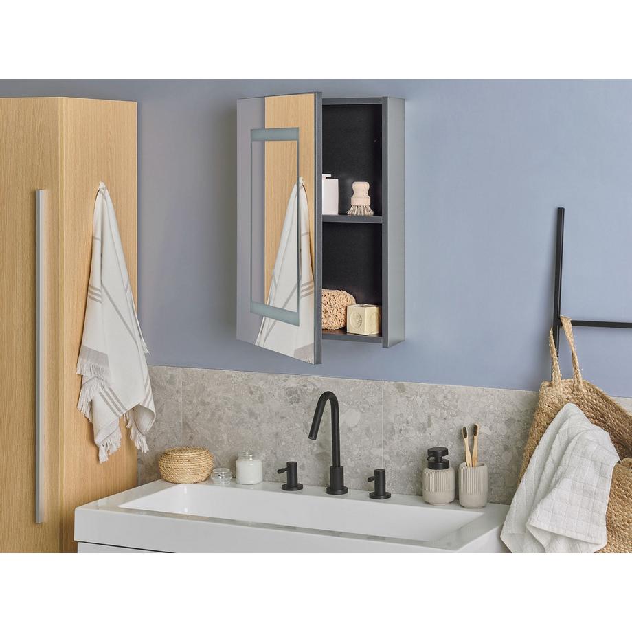 Beliani Bad-Spiegelschrank aus Sperrholz Modern MALASPINA  