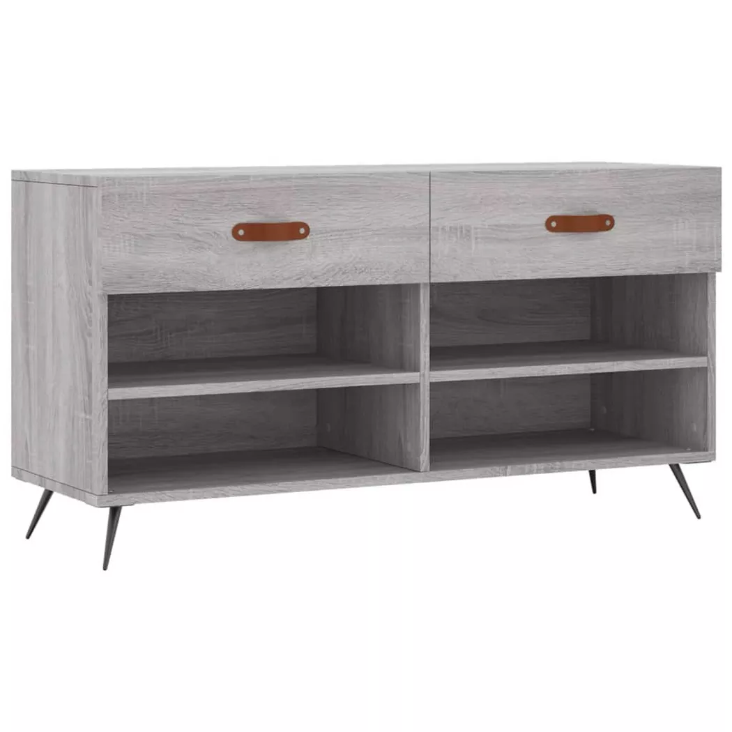 Banc à chaussures sonoma gris 102x35x55 cm bois d ingénierie