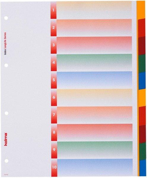 Image of Register Longlife Xl A4 19.412.20 Blanko, 10farb. Tabs, 4-loch Unisex