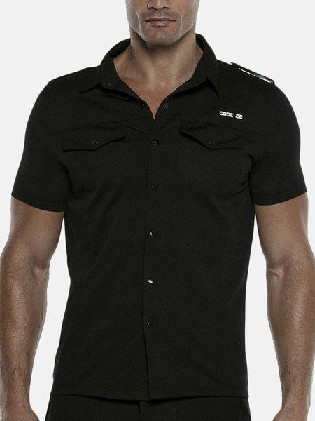 Image of Hemd Mit Kurzen Ärmeln Vivid Unisex Schwarz S