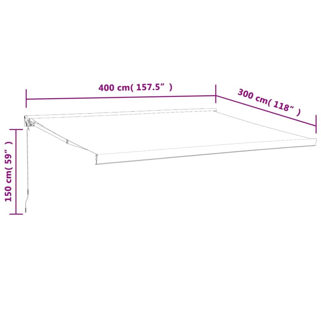 VidaXL Auvent rétractable tissu  