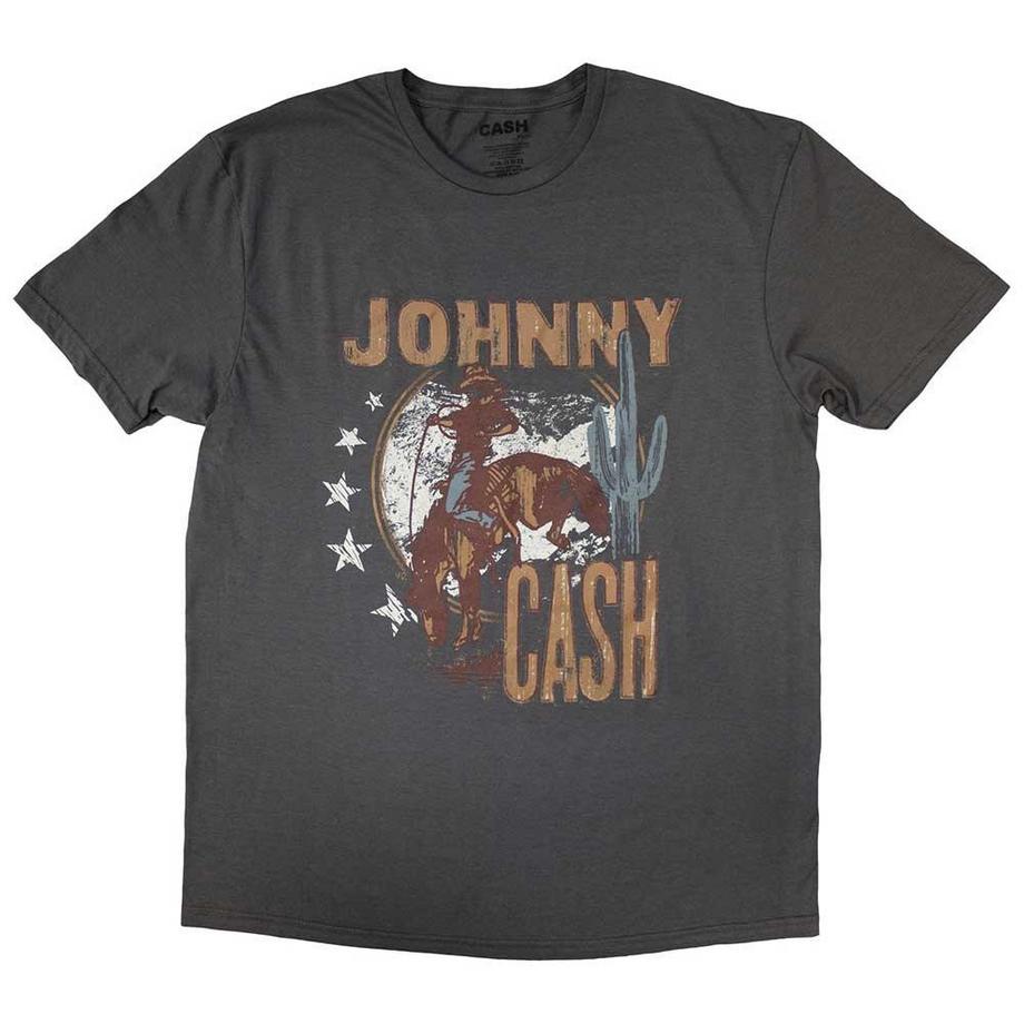 Johnny Cash Kaktus Cowboy Logo Sterne Grafikdruck T-Shirt  