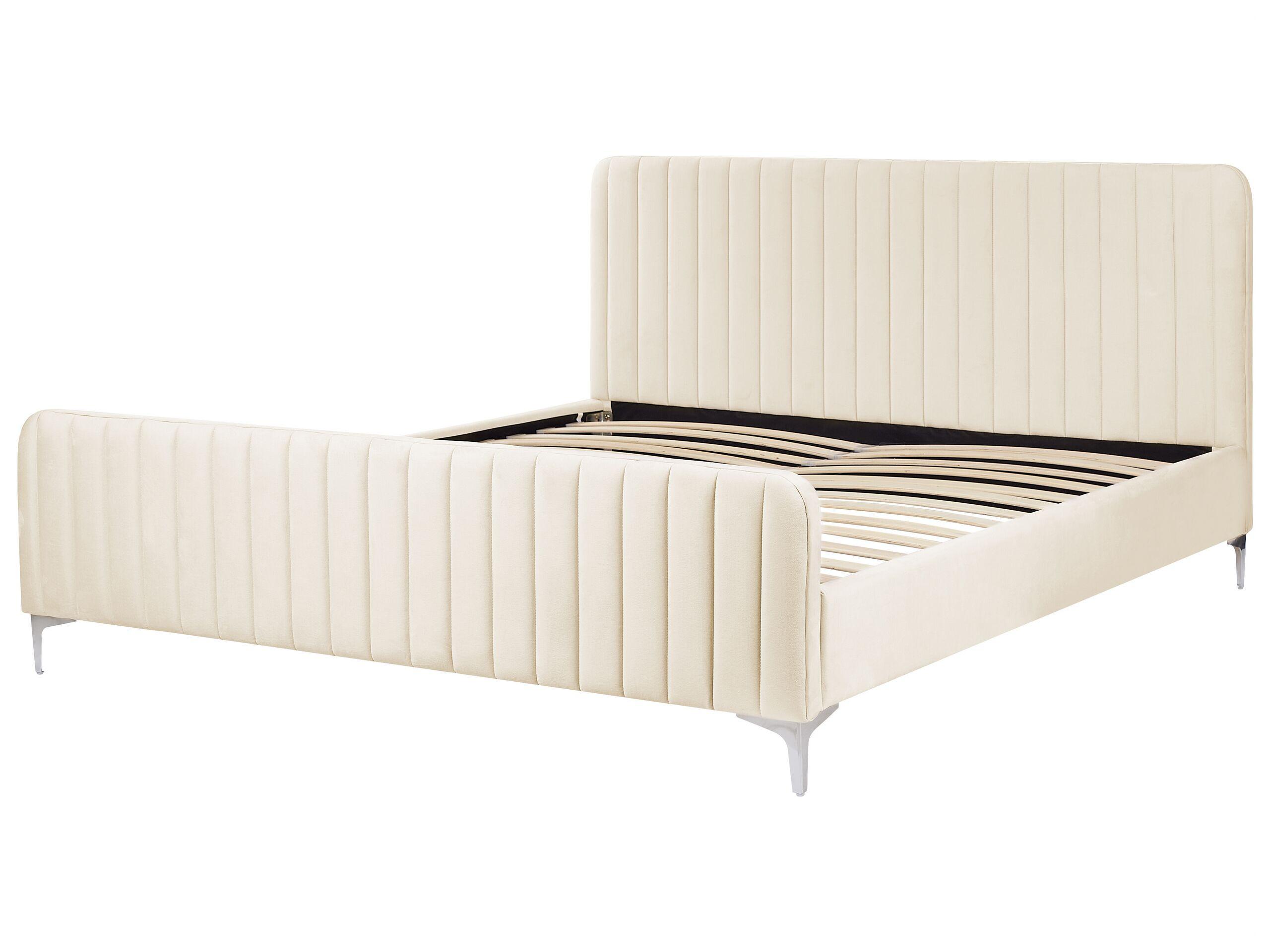 Beliani Bett mit Lattenrost aus Samtstoff Modern LUNAN  