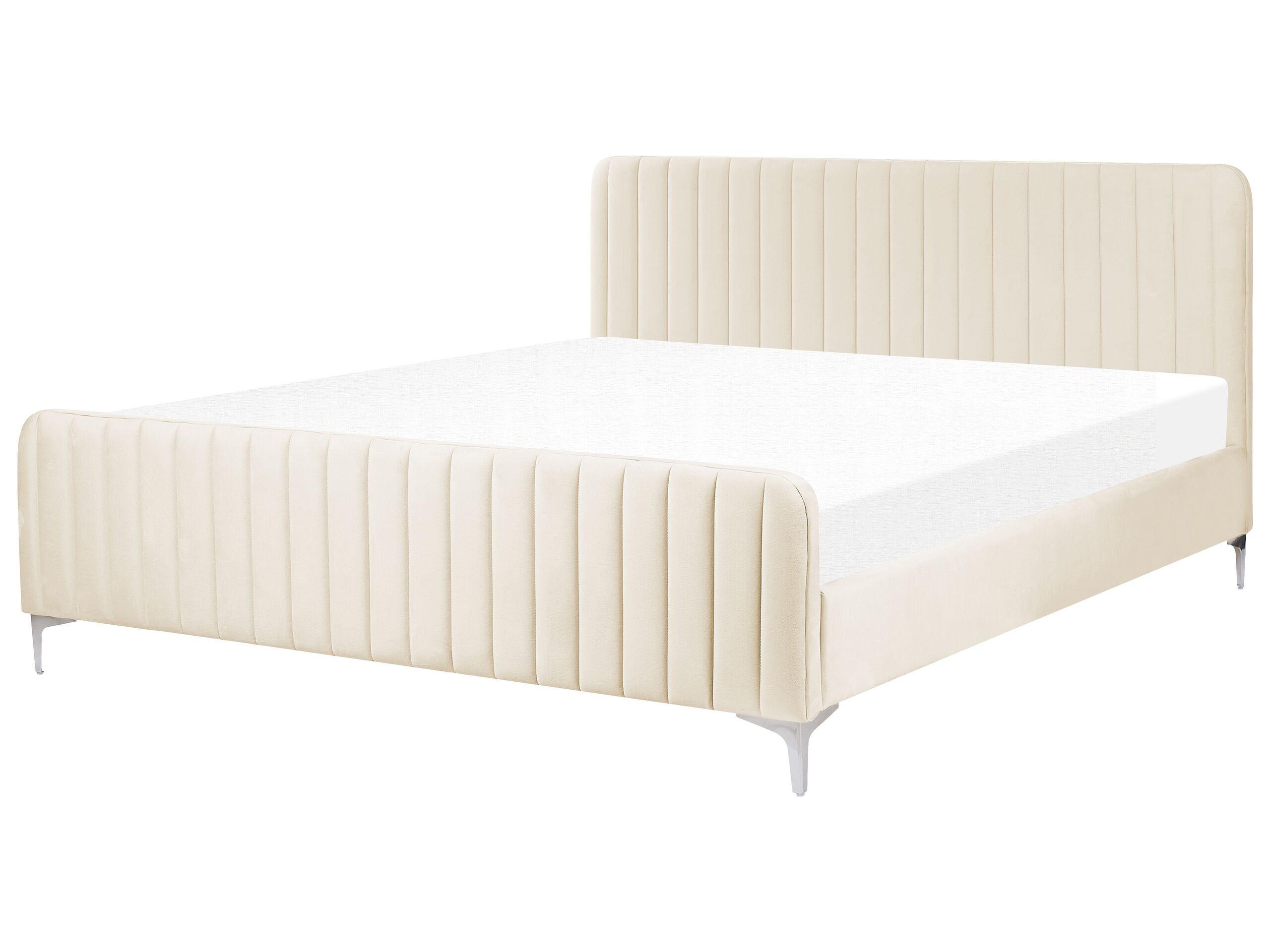 Beliani Bett mit Lattenrost aus Samtstoff Modern LUNAN  