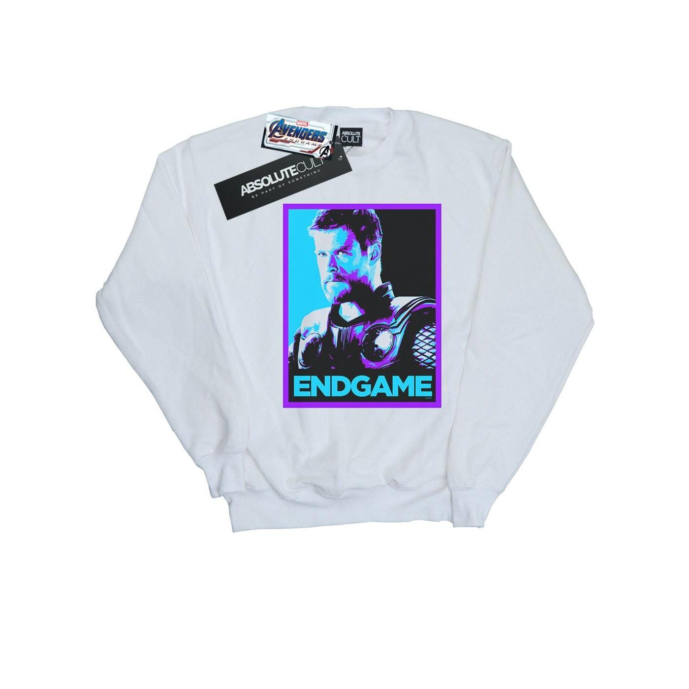Image of Avengers Endgame Thor Poster Sweatshirt Herren Weiss 5XL