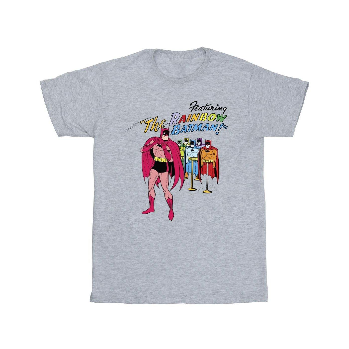 Image of Batman Comic Cover Rainbow Batman Tshirt Mädchen Grau 104