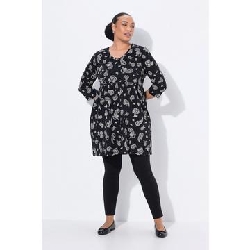 Longshirt, A-Linie, V-Ausschnitt, 3/4-Arm, Taschen