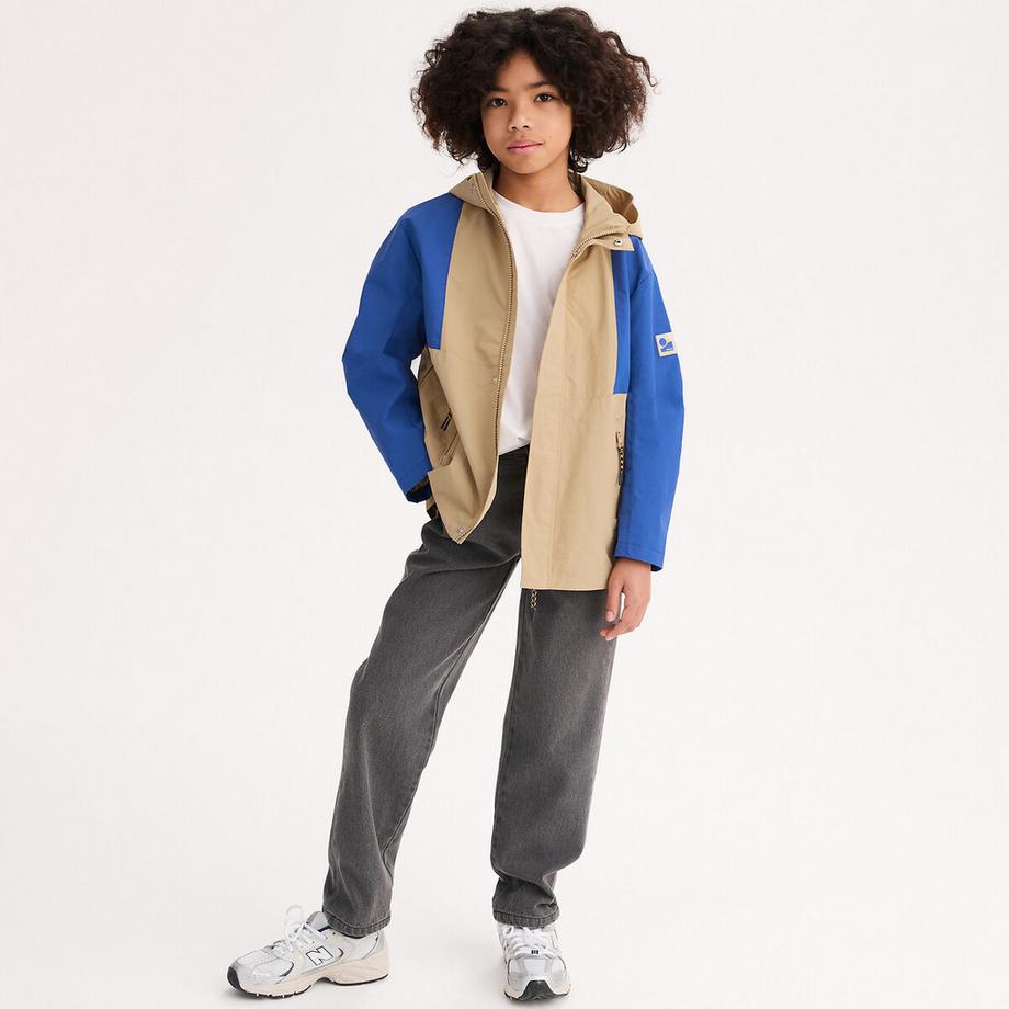 Blouson coupe-vent à capuche color block