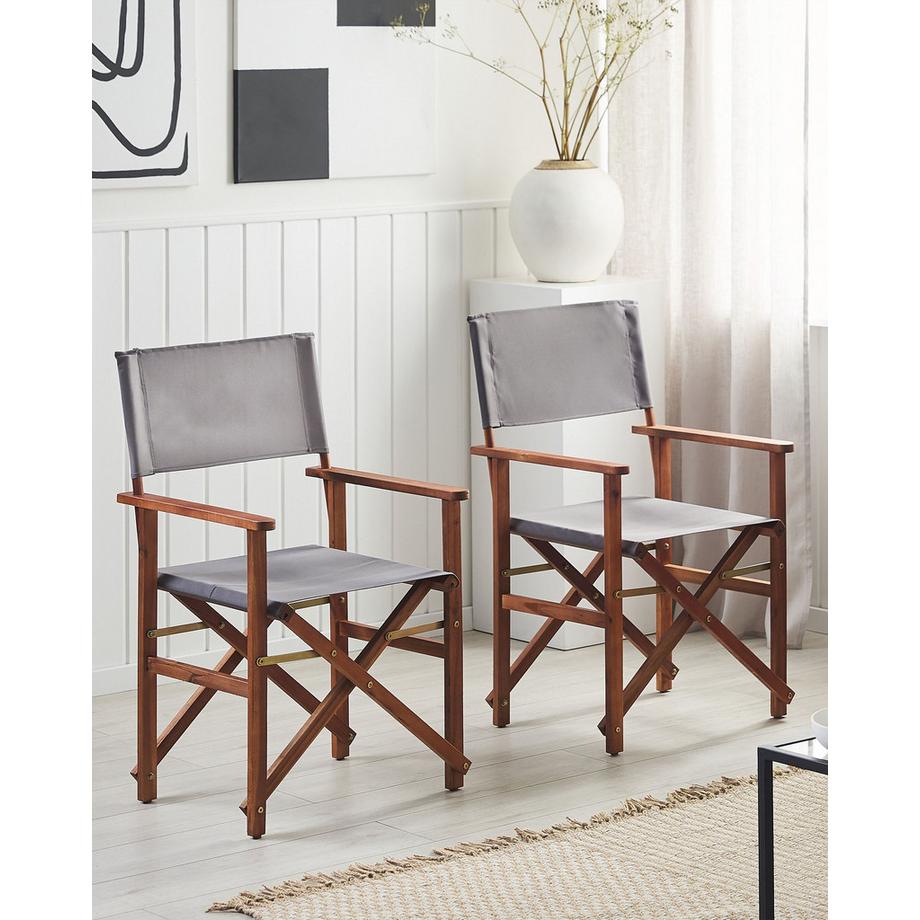 Beliani Lot de 2 chaises de jardin en Tissu Rétro CINE  