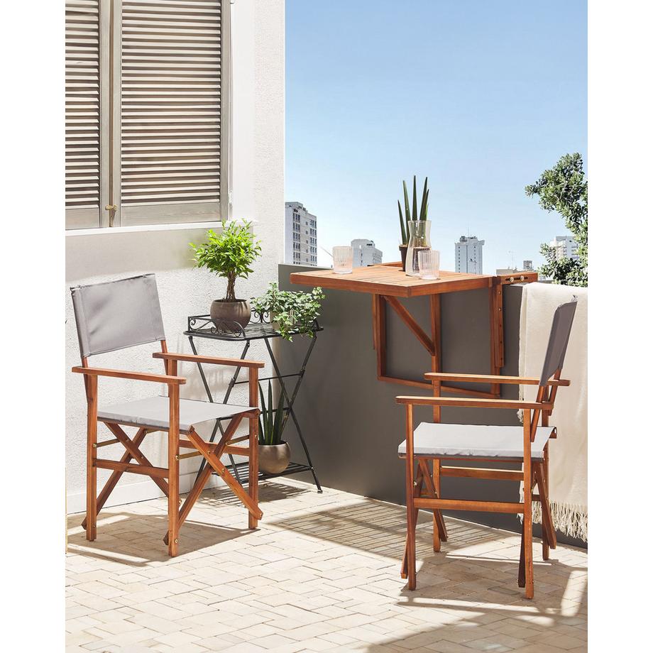 Beliani Lot de 2 chaises de jardin en Tissu Rétro CINE  