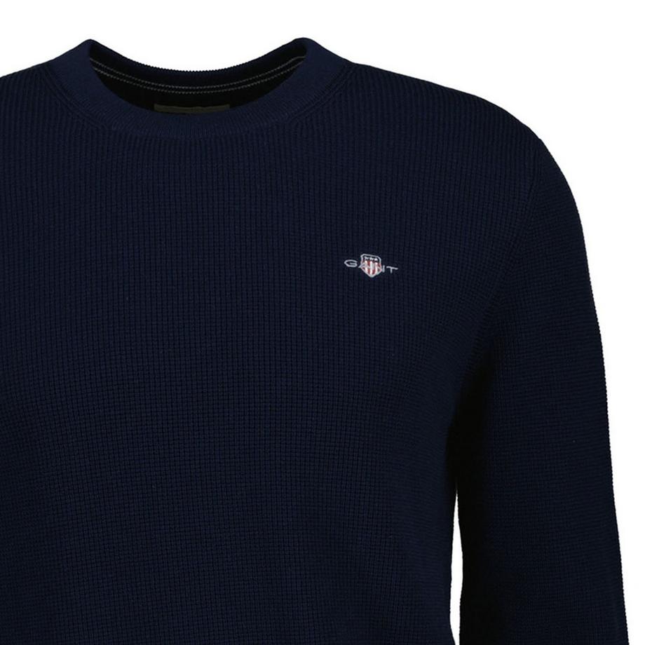 GANT Maglione in cotone micro texture collo tondo  