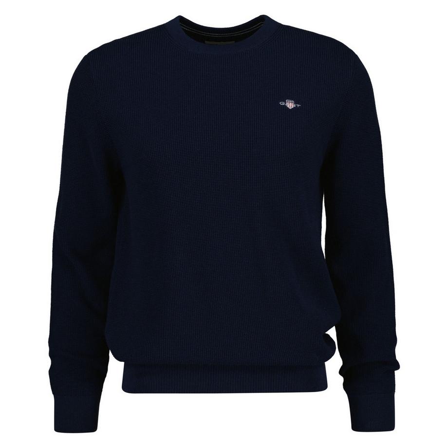 Maglione a maglia Uomini Confezione da 1 Vestibilità confortevole-MICRO TEXTURED COTTON C-NECK