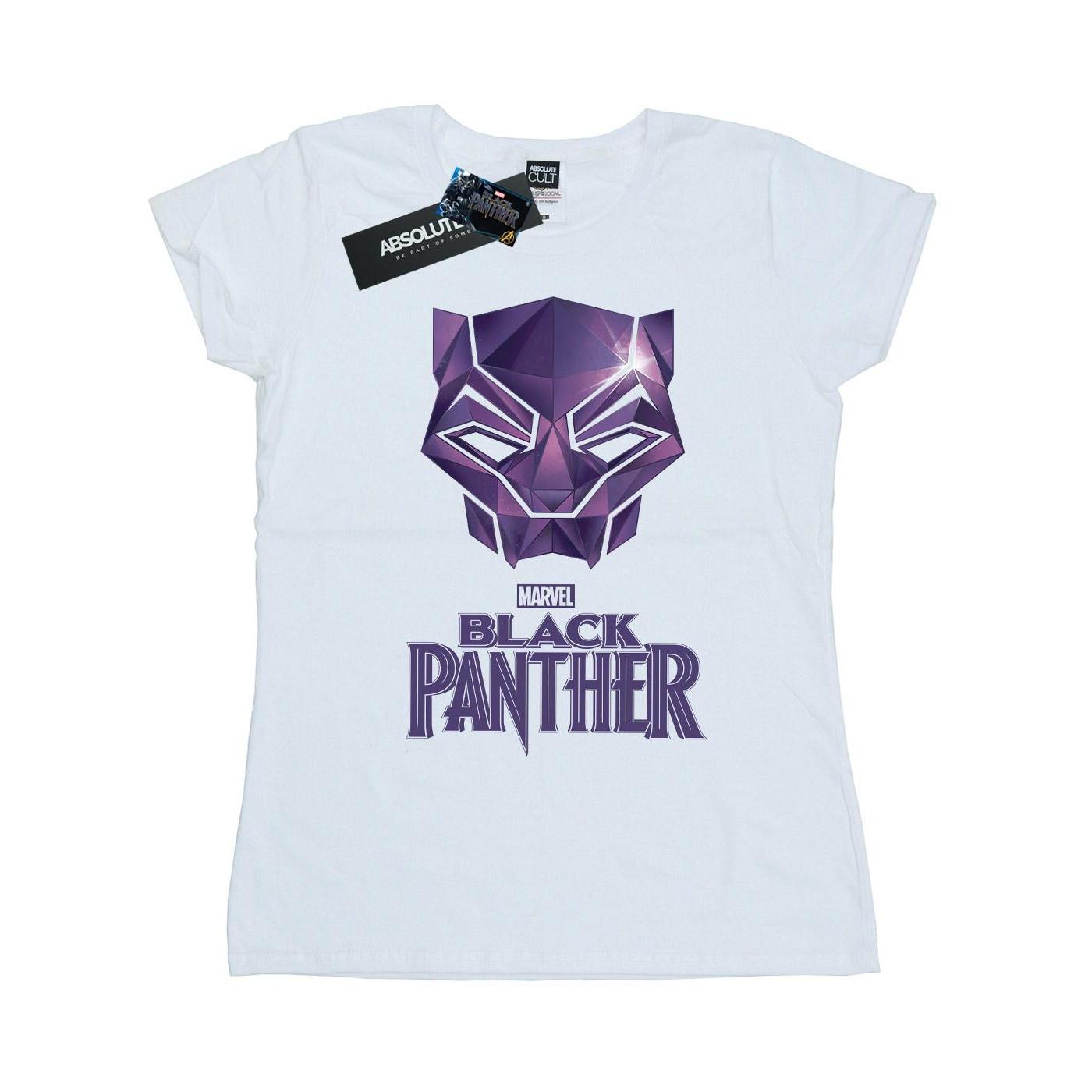 Image of Black Panther Mask Logo Tshirt Damen Weiss L