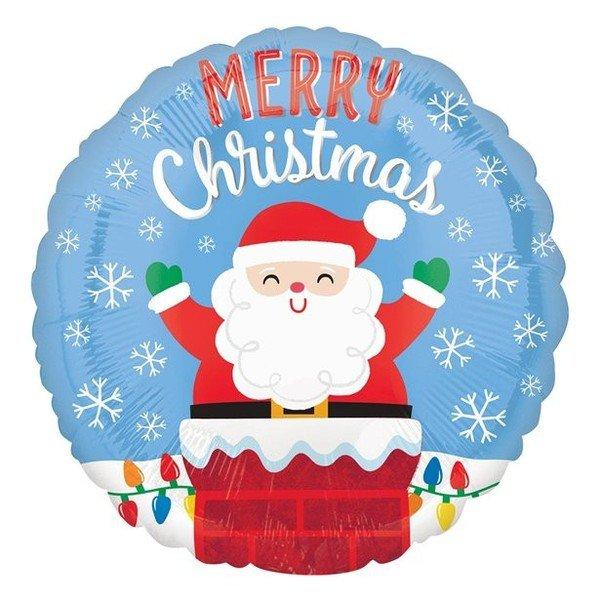 Image of Folienluftballon Weihnachtsmann im Kamin