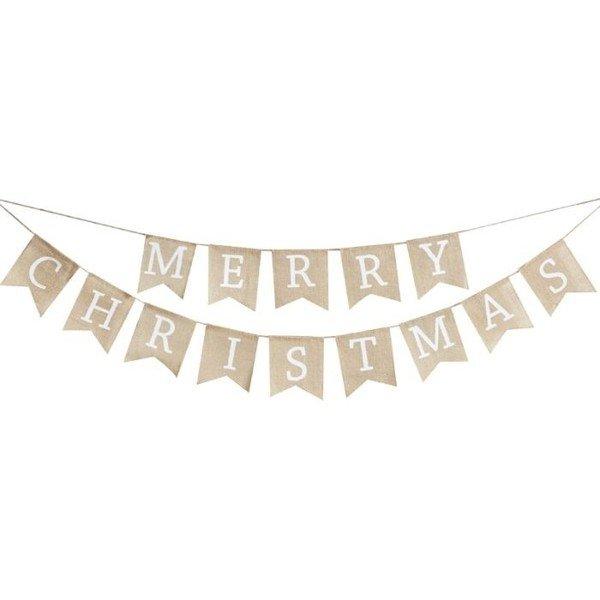 Image of Merry Christmas Girlande Aus Sackleinen Unisex