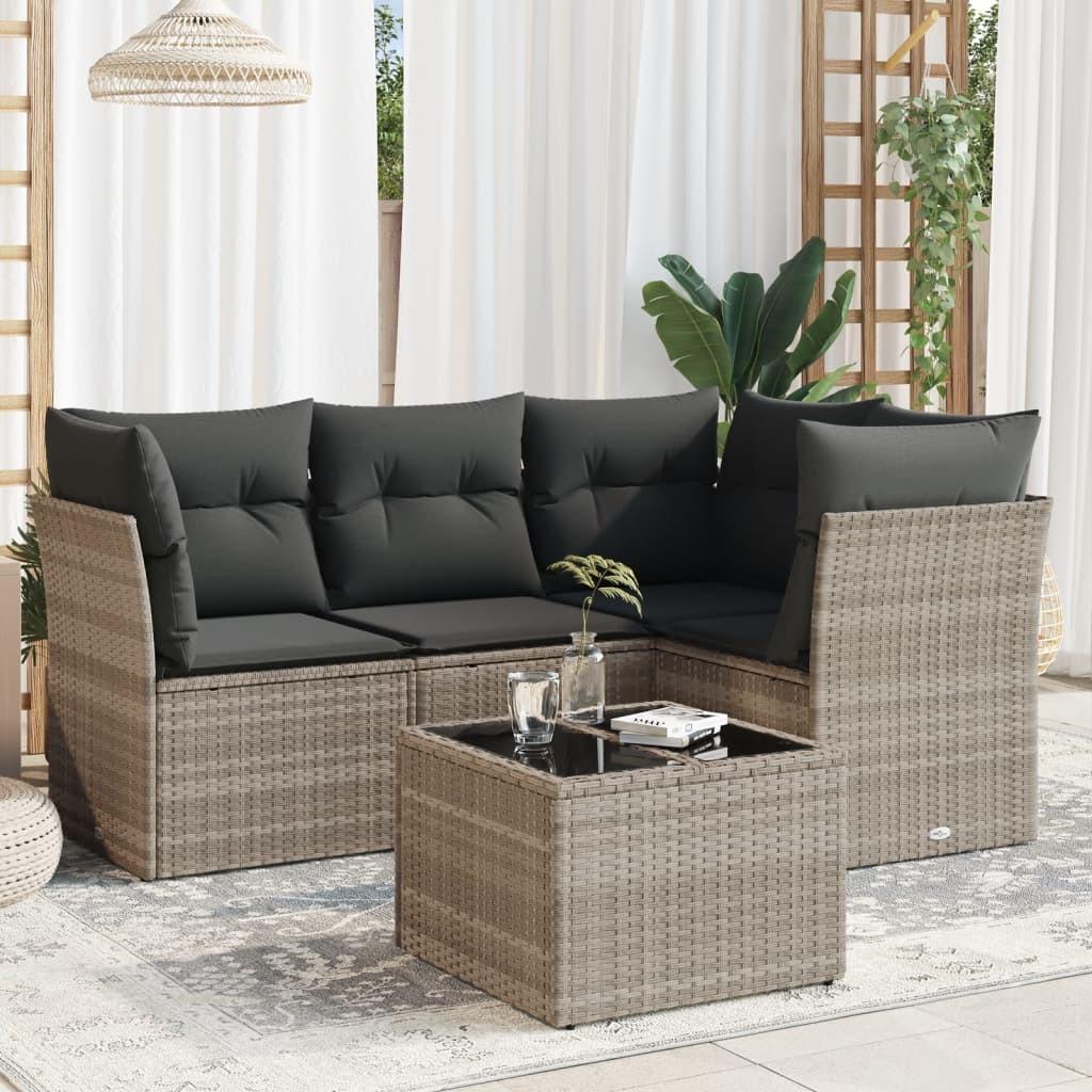 VidaXL set divano da giardino Polirattan  