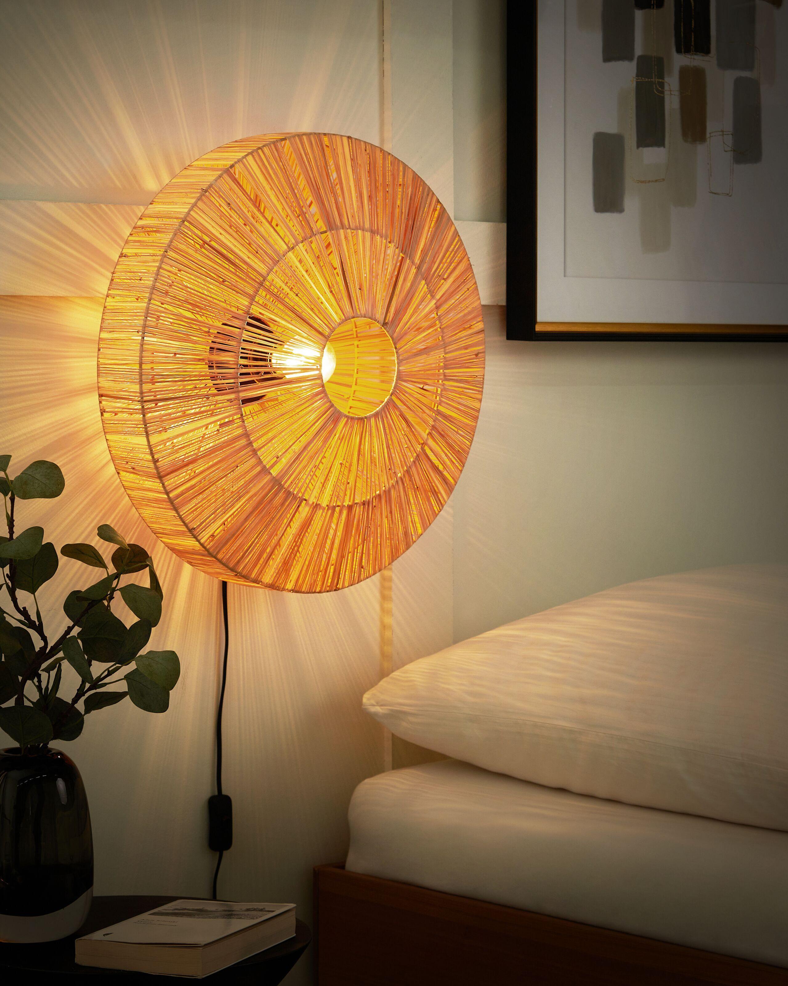 Beliani Lampe murale en Paille Boho LUMUT  