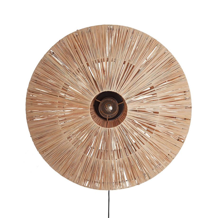 Beliani Wandlampe aus Stroh  LUMUT  