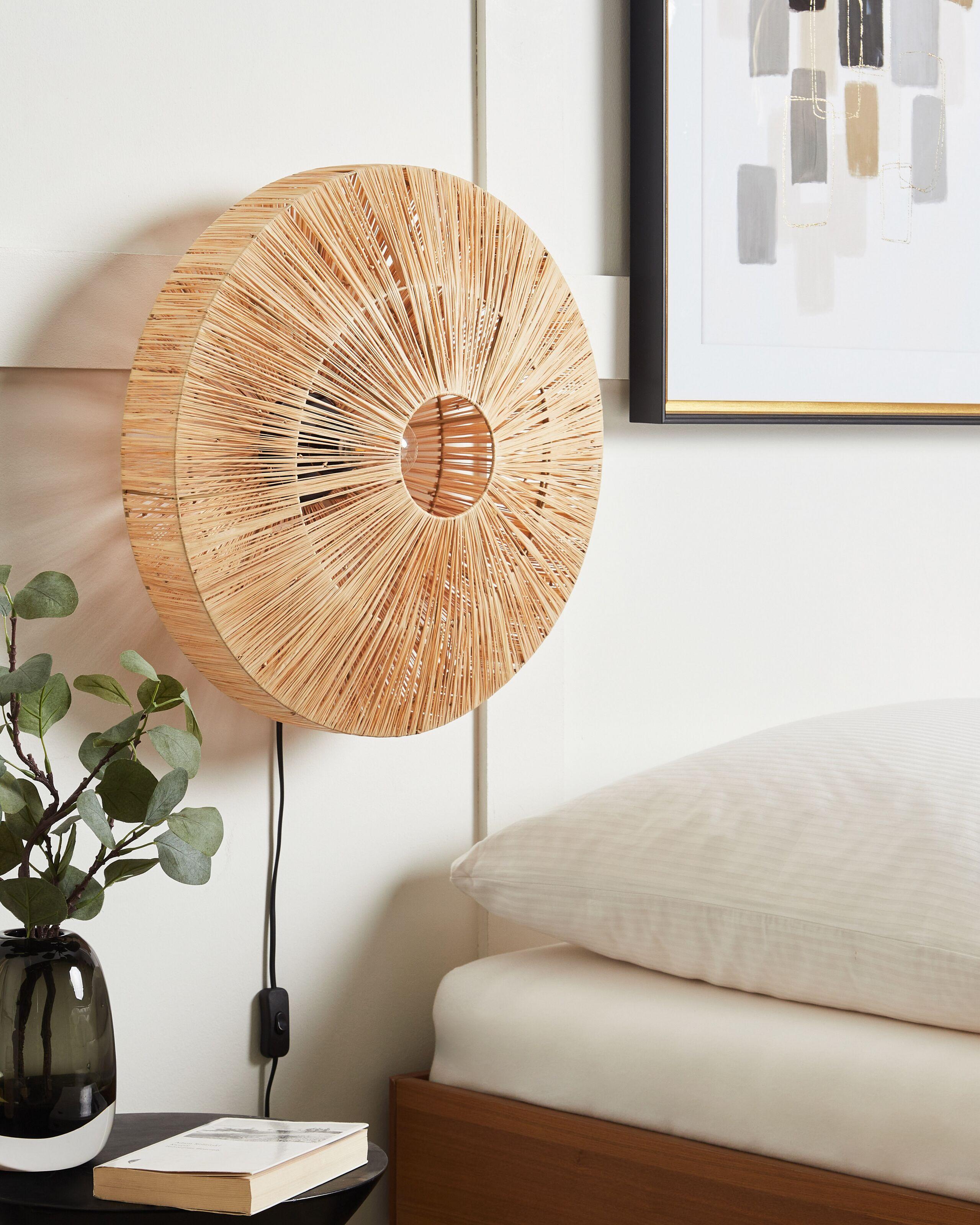 Beliani Lampe murale en Paille Boho LUMUT  