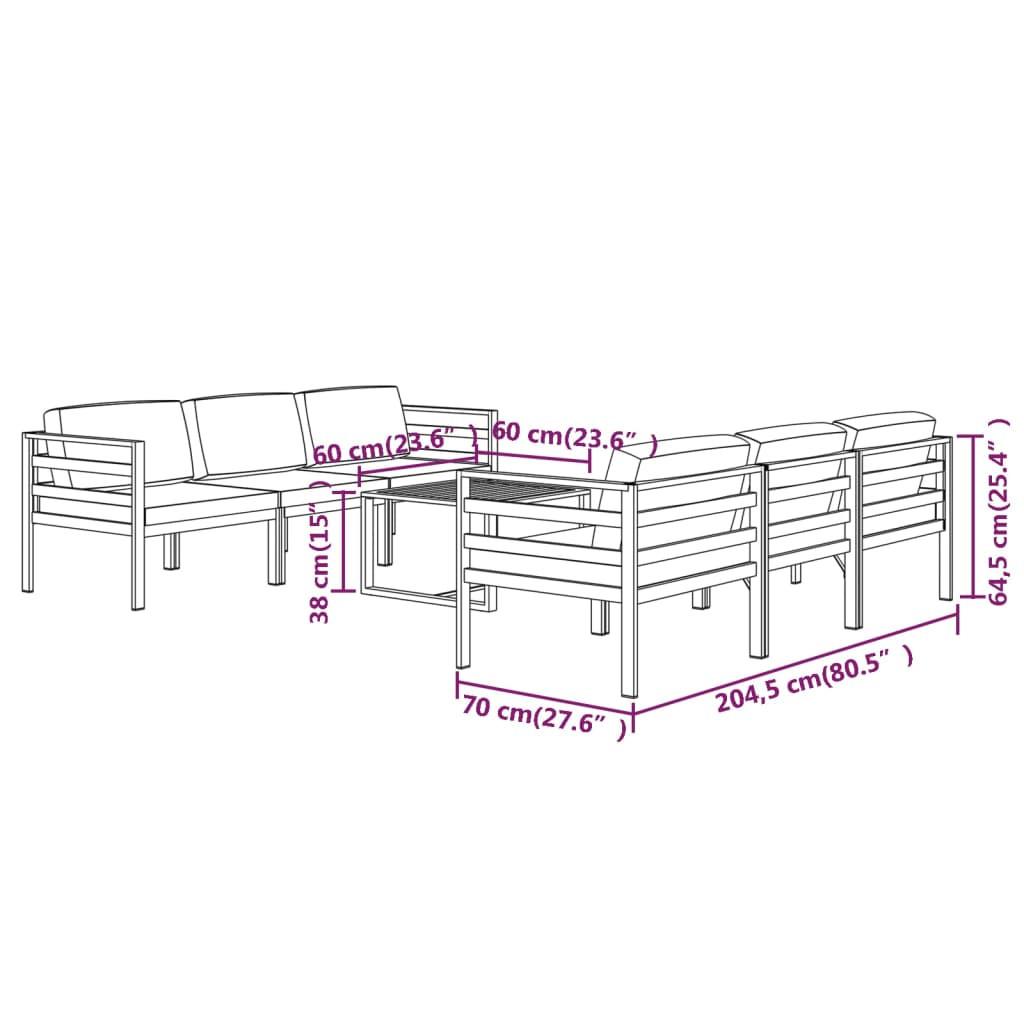 VidaXL Salon de jardin aluminium  