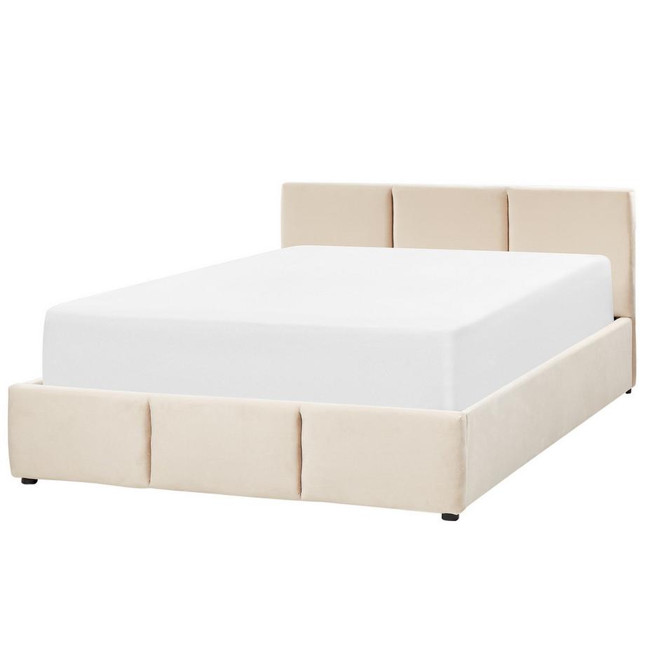 Beliani Letto contenitore en Velluto  BOUSSE  