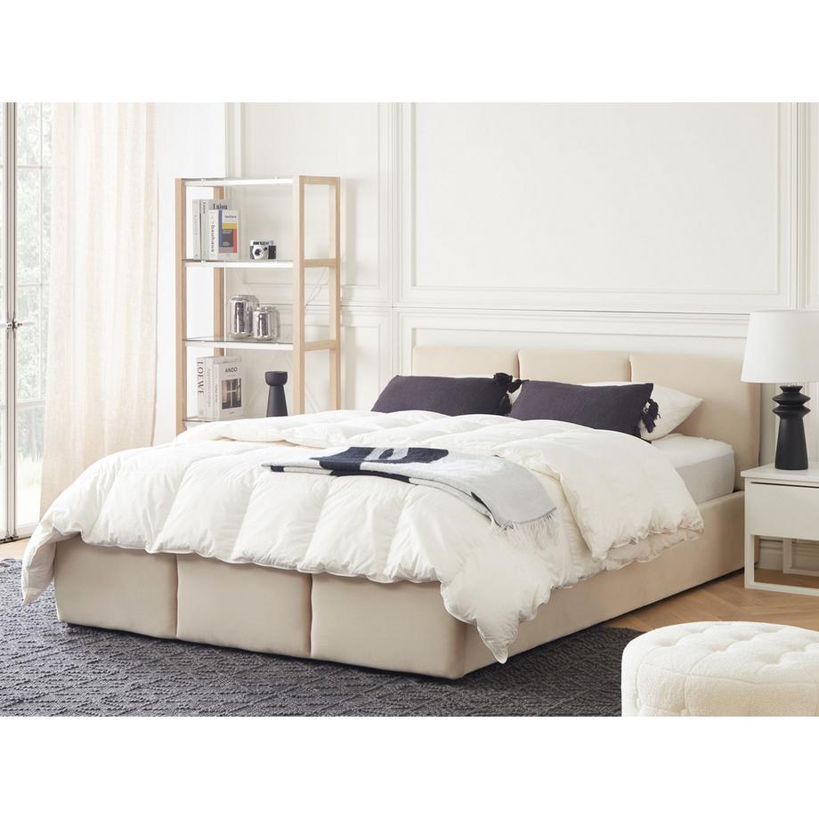 Beliani Letto contenitore en Velluto  BOUSSE  