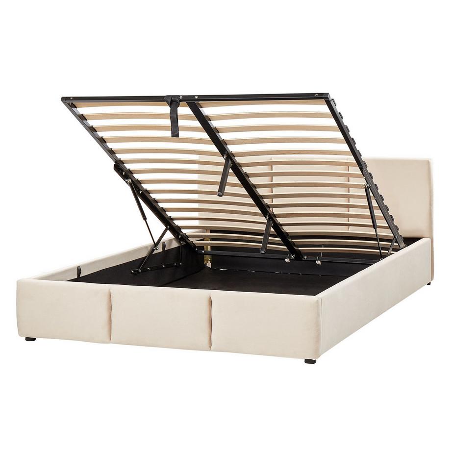 Beliani Letto contenitore en Velluto  BOUSSE  