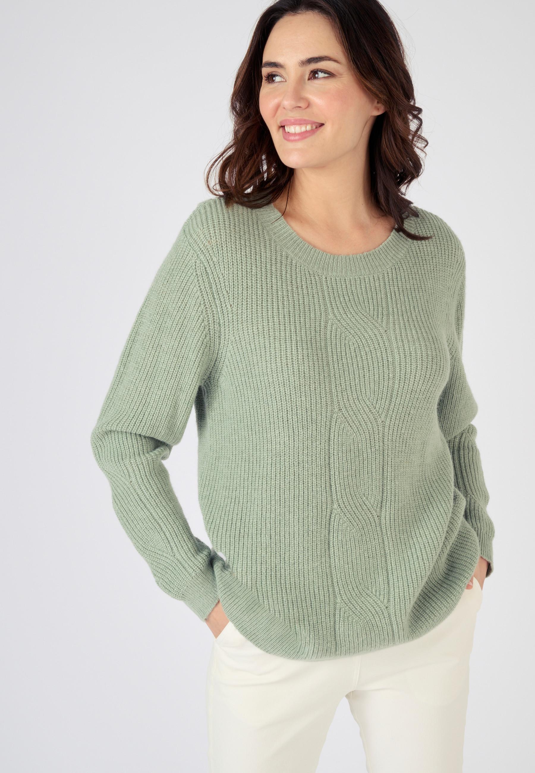 Image of Pullover Mit Rundhalsausschnitt Aus Alpaka-mix. Damen Grün 42/44