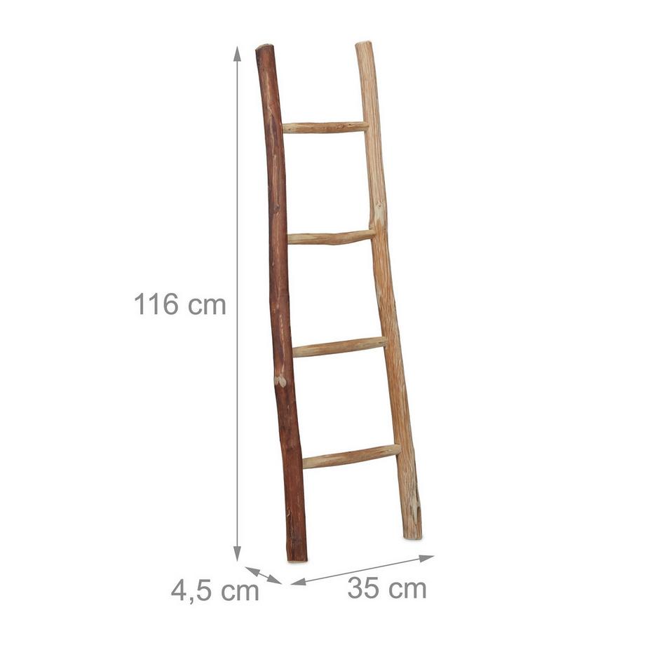 Northix  Échelle décorative de taille moyenne en bois de châtaignier 