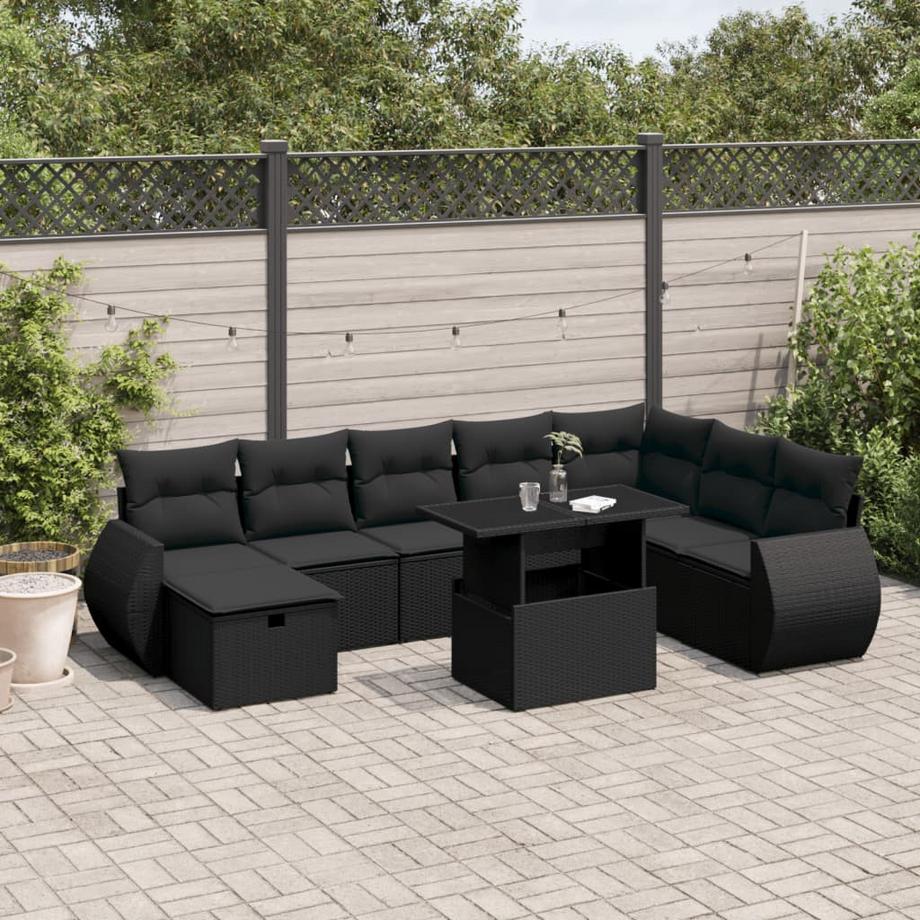 VidaXL Ensemble de canapés de jardin rotin synthétique  
