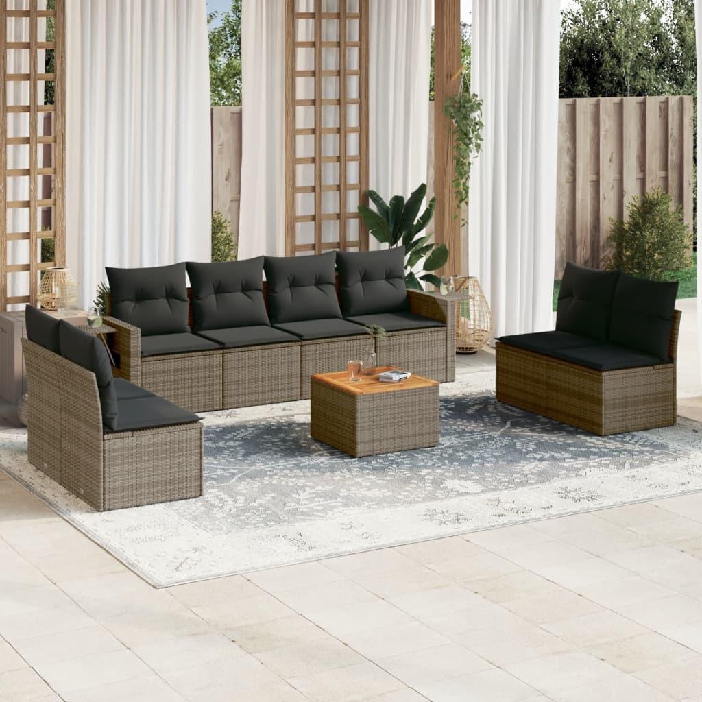 VidaXL set divano da giardino Polirattan  