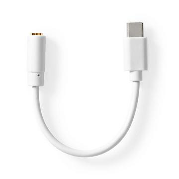 Adaptateur USB-C™ | USB 2.0 | USB-C™ mâle | 3.5 mm femelle | 0.10 m | Rond | Nickelé | PVC | Blanc | Boîte
