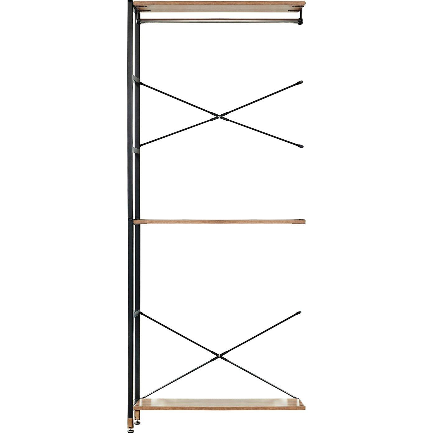 mutoni Set di scaffali con 2 cassetti neri (7 pz)  