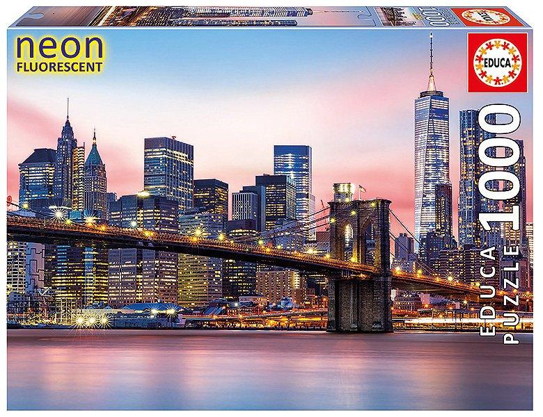 Educa  Puzzle Brooklyn-Bridge Nachtleuchtpuzzle (1000Teile) 