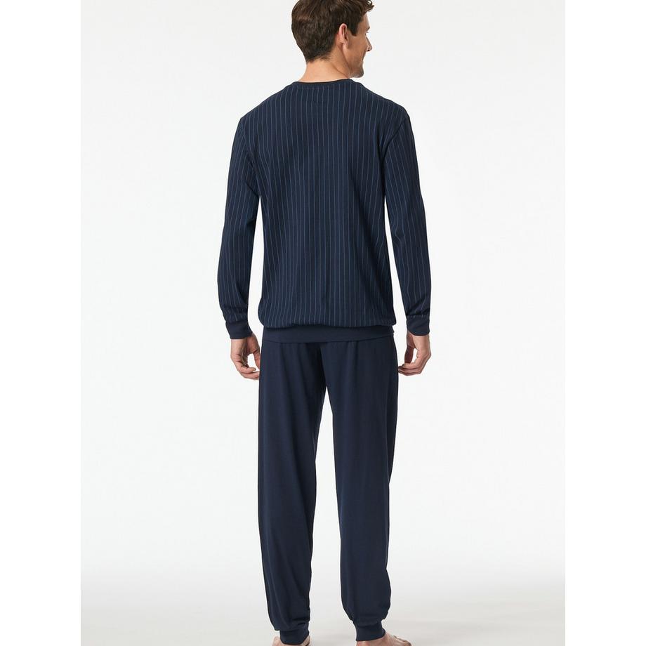 Schiesser Comfort Essentials Gestreifter Pyjama Schlafanzug  