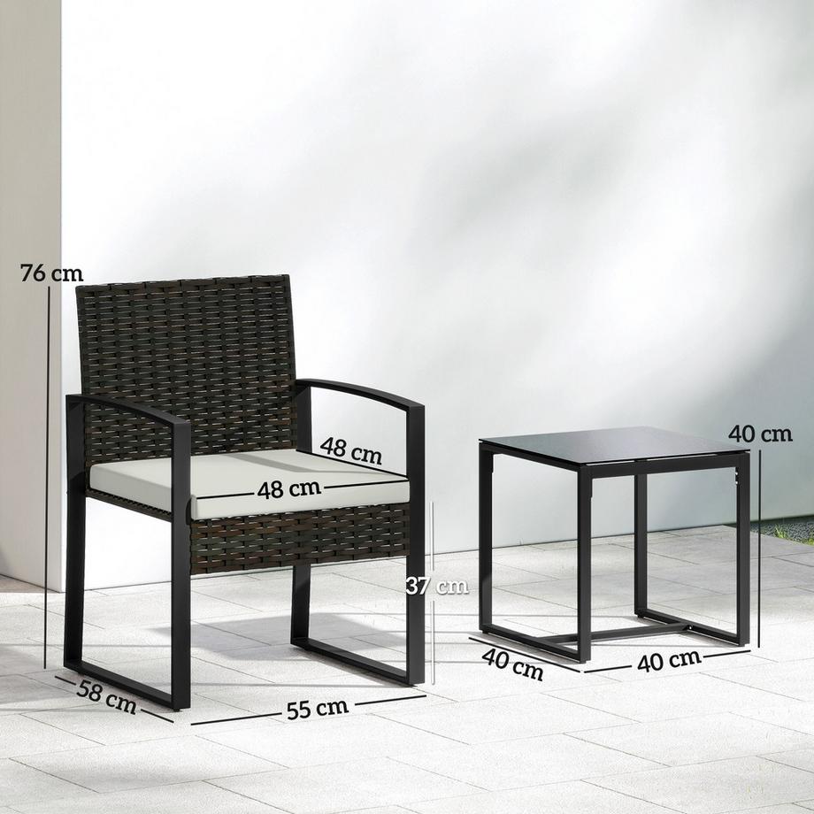 Outsunny Rattan Bistroset  