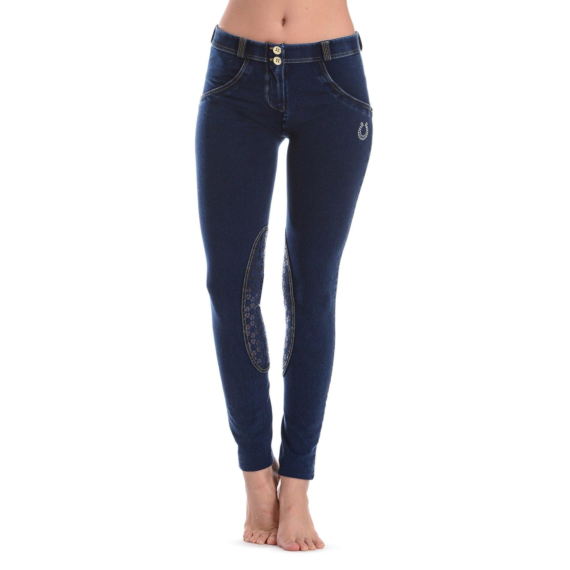 FREDDY WR.UP Pantalon d'équitation Skinny Taille Basse Denim Stretch Imprimé Grip  