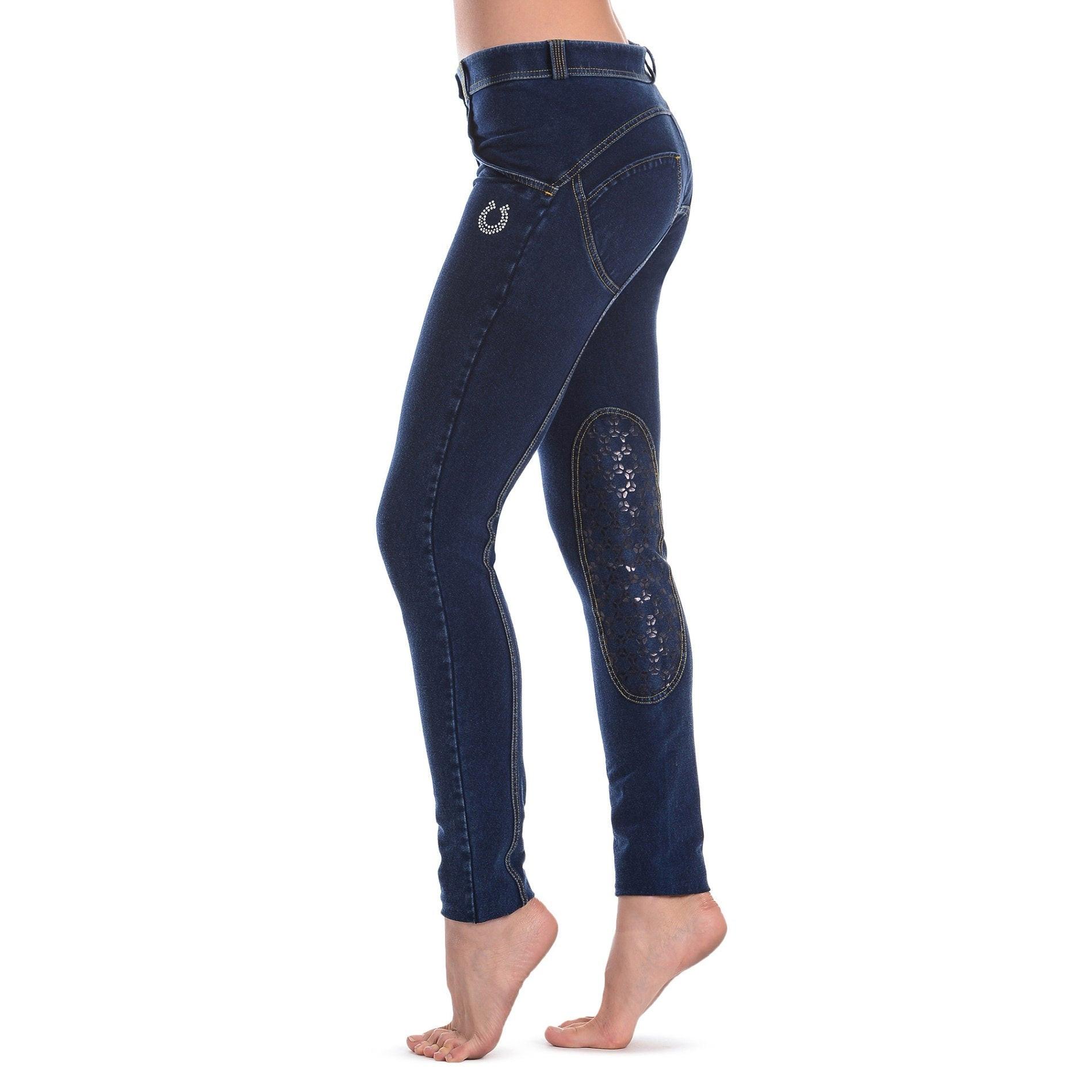 FREDDY WR.UP Pantalon d'équitation Skinny Taille Basse Denim Stretch Imprimé Grip  