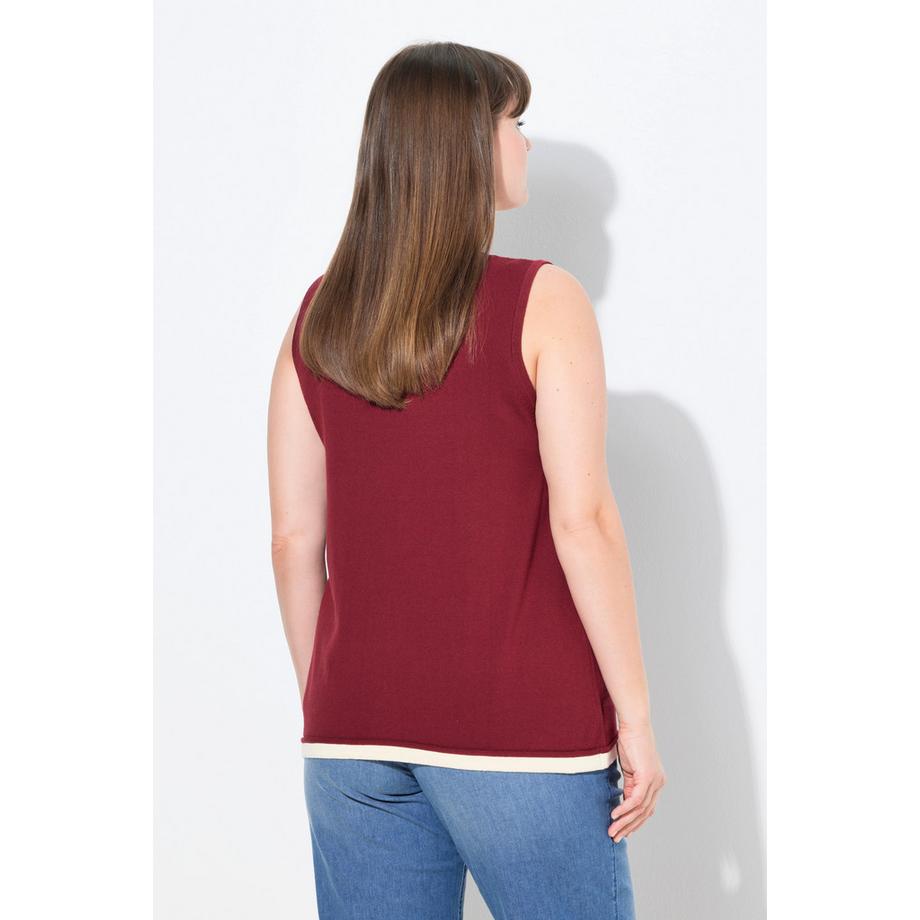 Ulla Popken Stricktop Rundhalsausschnitt ärmellos  