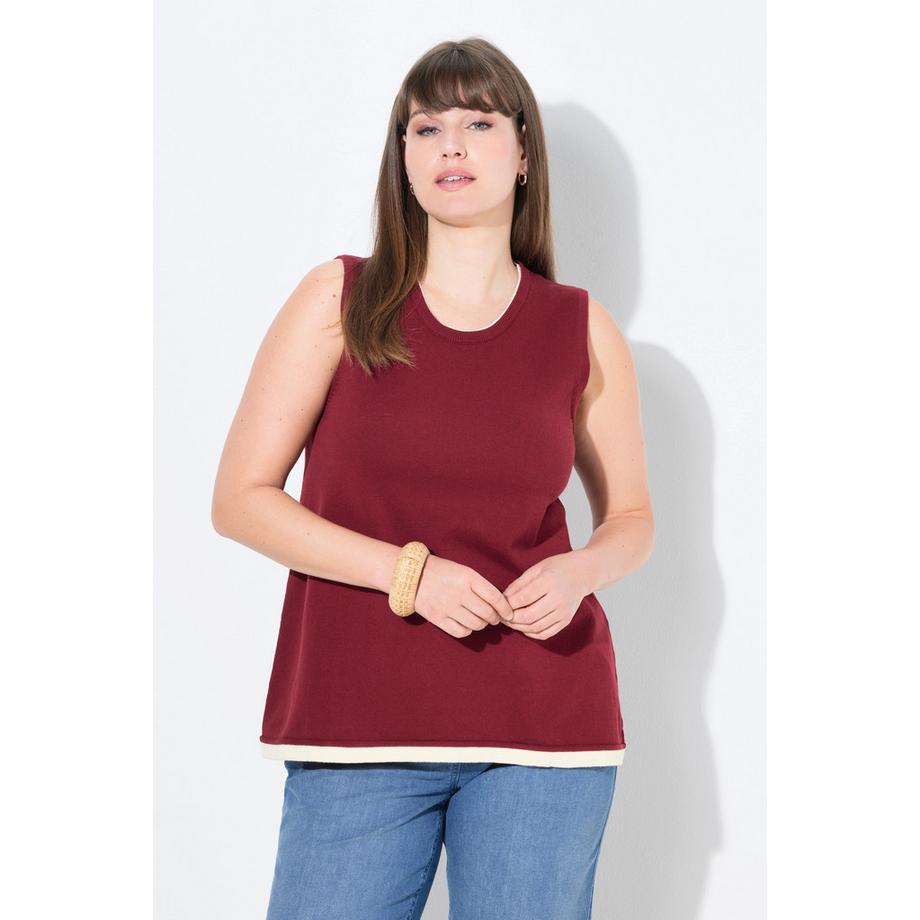 Ulla Popken Stricktop Rundhalsausschnitt ärmellos  