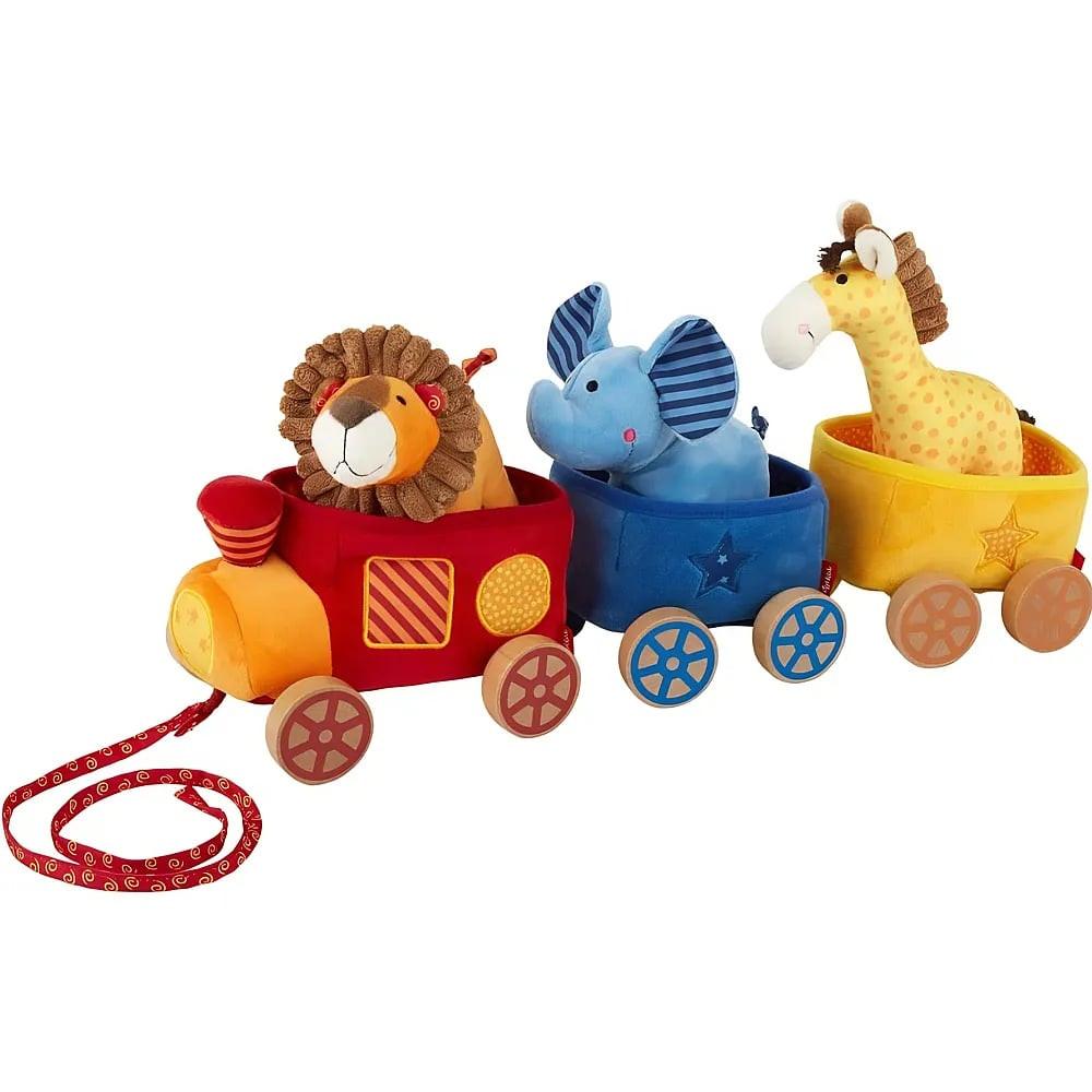 Image of PlayQ Nachziehspielzeug Safari-Zug Multicolor
